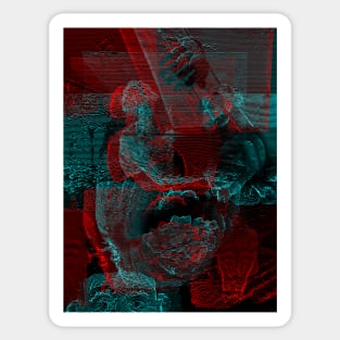 Digital Glitch Art Cursed Internet Image Design #2 Sticker